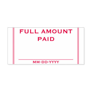 Simple "FULL AMOUNT PAID" Rubber Stamp