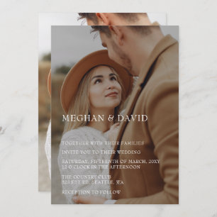 Simple Full Photo Overlay Wedding  Invitation