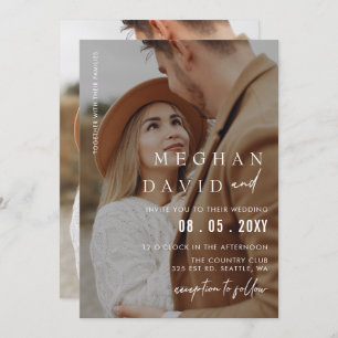 Simple Full Photo Overlay Wedding  Invitation