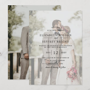 Simple Full Photo Overlay Wedding Invitation