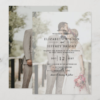 Simple Full Photo Overlay Wedding Invitation