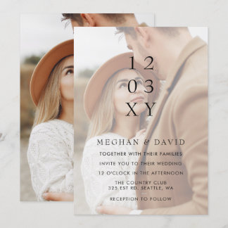 Simple Full Photo Overlay Wedding Invitation