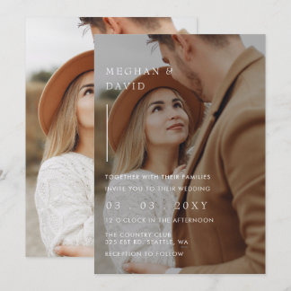 Simple Full Photo Overlay Wedding Invitation