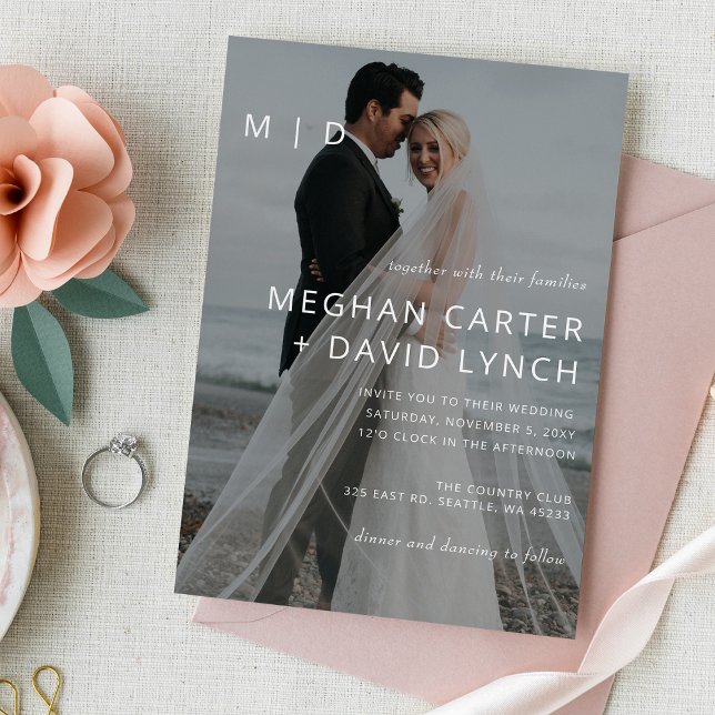 Simple Full Photo Overlay Wedding Invitation (Creator Uploaded)