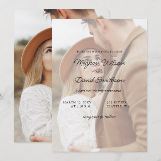 Simple Full Photo Overlay Wedding Invitation