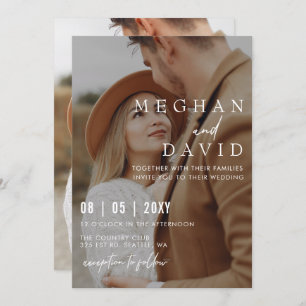 Simple Full Photo Overlay Wedding Invitation