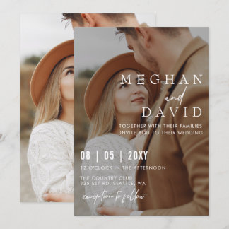 Simple Full Photo Overlay Wedding Invitation