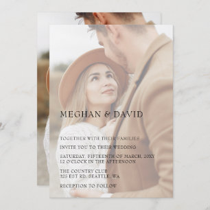 Simple Full Photo Overlay Wedding  Invitation