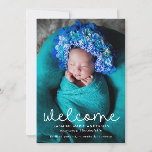 Simple Full Photo We Are Blessed Birth Announcement