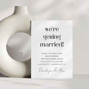 Simple Fun Casual Minimal Modern Script Wedding  Invitation