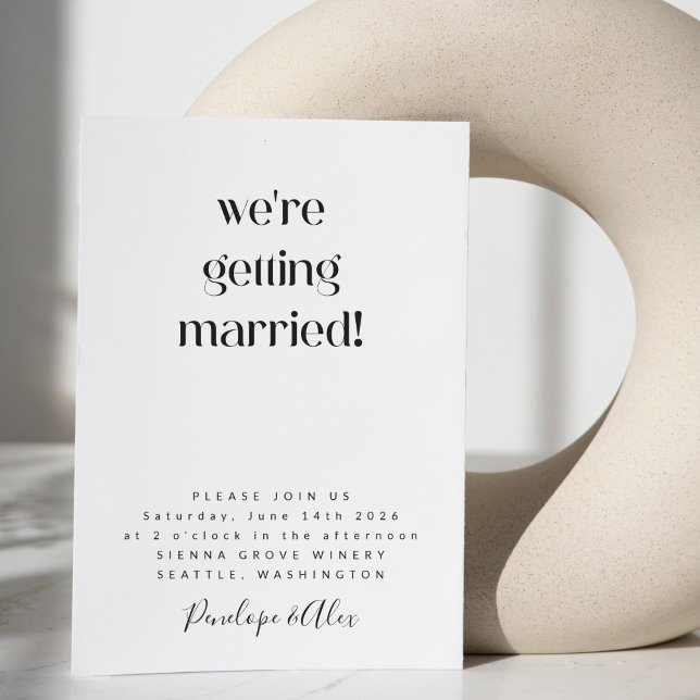 Simple Fun Casual Minimalist Modern Wedding  Invitation (Creator Uploaded)
