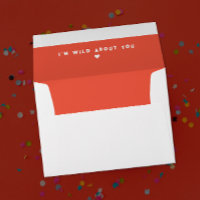 Simple Fun Flirt Love Red And White Wild About You