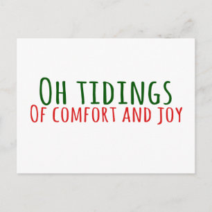 Simple Fun Green and Red Typography Christmas Holiday Postcard