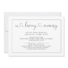 Simple Funeral Announcement Invitation