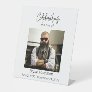 Simple Funeral Celebration of Life Pedestal Sign
