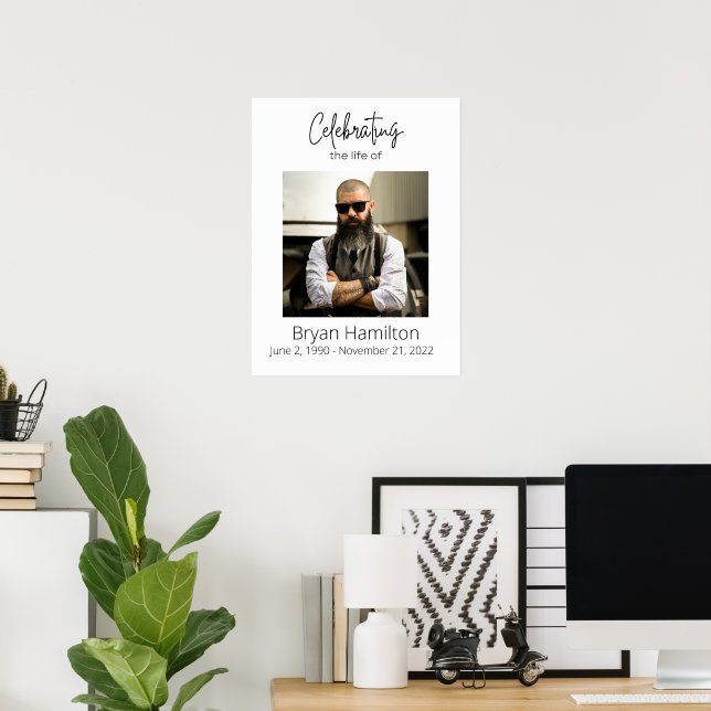 Simple Funeral Celebration of Life Poster (Home Office)