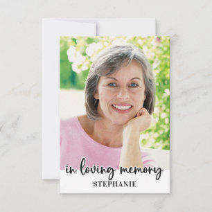 Simple Funeral Custom Photo Sympathy Memorial Thank You Card