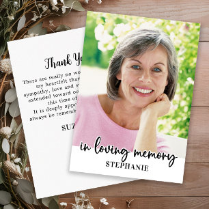Simple Funeral Custom Photo Sympathy Memorial Thank You Card