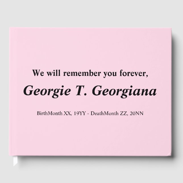 Simple Funeral Guest Book (Front)