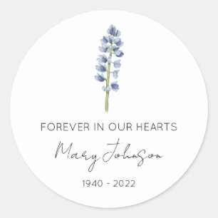 Simple Funeral Memorial Classic Round Sticker