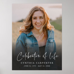 Simple Funeral Memorial Photo Celebration of Life  Poster