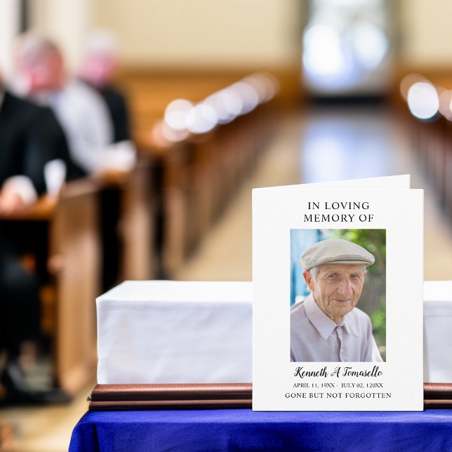 Simple Funeral Memorial Photo Folded Prayer Card (Simple Funeral Memorial Photo Folded Prayer Card)