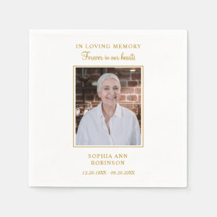 Simple Funeral Memorial Photo  Napkin