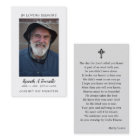 Simple Funeral Memorial Prayer Photo Card
