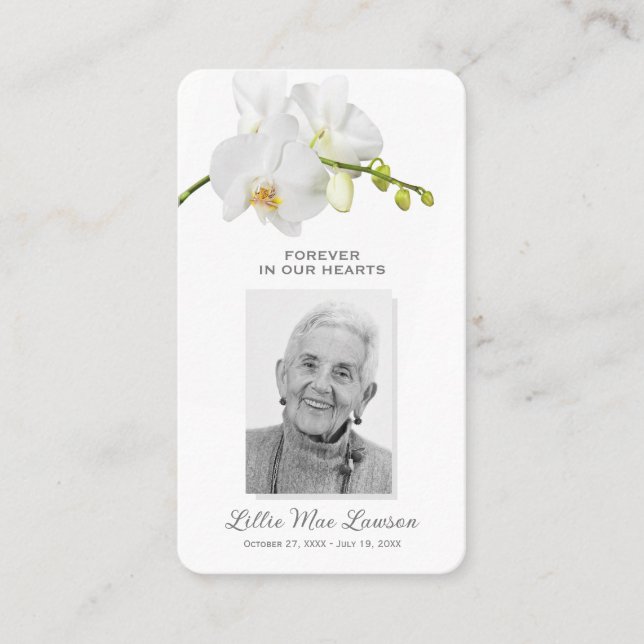 Simple Funeral Memorial Prayer Photo Card (Front)