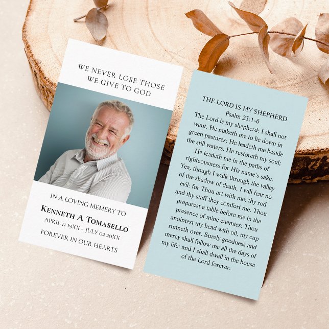 Simple Funeral Memorial Prayer Photo Card (Creator Uploaded)
