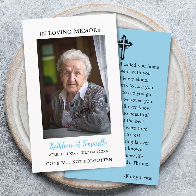 Simple Funeral Memorial Prayer Photo Card (Simple Funeral Memorial Prayer Photo Card)