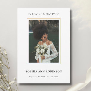 Simple Funeral Memorial Prayer Photo Card