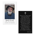 Simple Funeral Memorial Prayer Photo Card