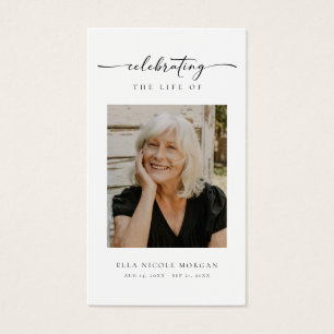 Simple Funeral Memorial Sympathy Photo Prayer Card
