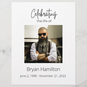 Simple Funeral Photo Celebration of Life  Flyer