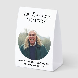 Simple Funeral Photo Memorial Keepsake