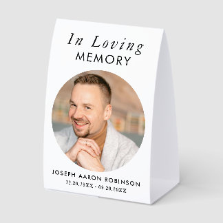 Simple Funeral Photo Modern Memorial Keepsake