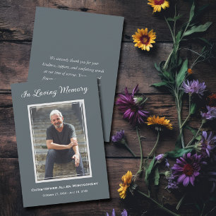 Simple Funeral Photo Sympathy Memorial Card