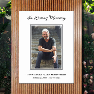 Simple Funeral Photo Sympathy Memorial Poster