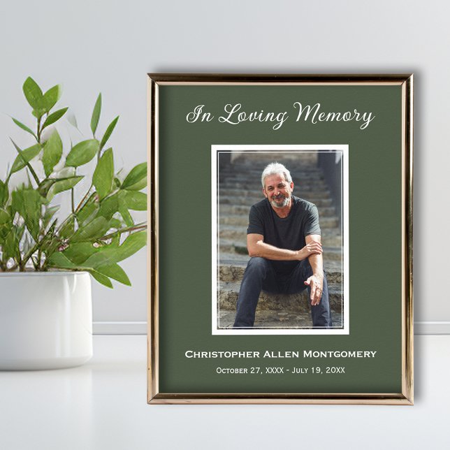 Simple Funeral Photo Sympathy Memorial Poster (Funeral photo memorial poster, PRINTED and/or INSTANT DOWNLOAD (frame not included))