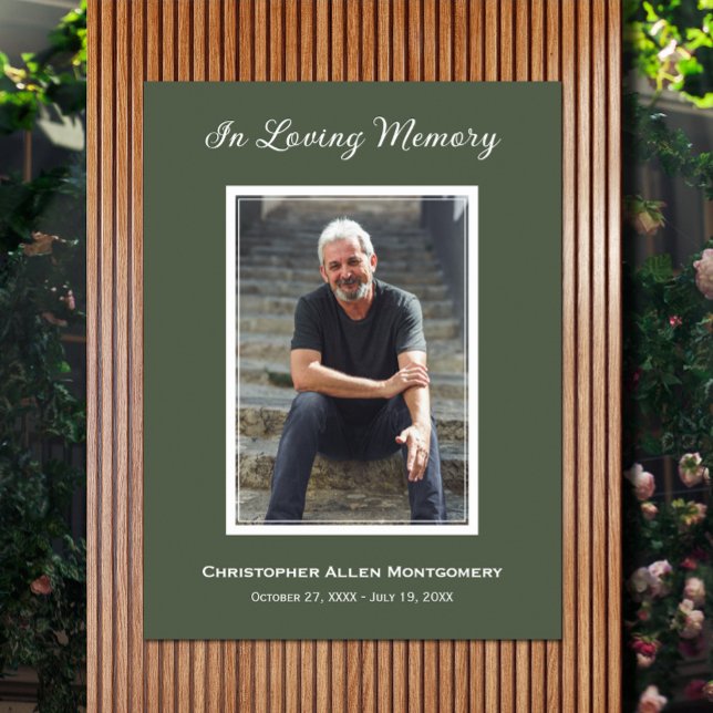 Simple Funeral Photo Sympathy Memorial Poster (Funeral photo memorial poster, PRINTED and/or INSTANT DOWNLOAD, choose your size when ordering)