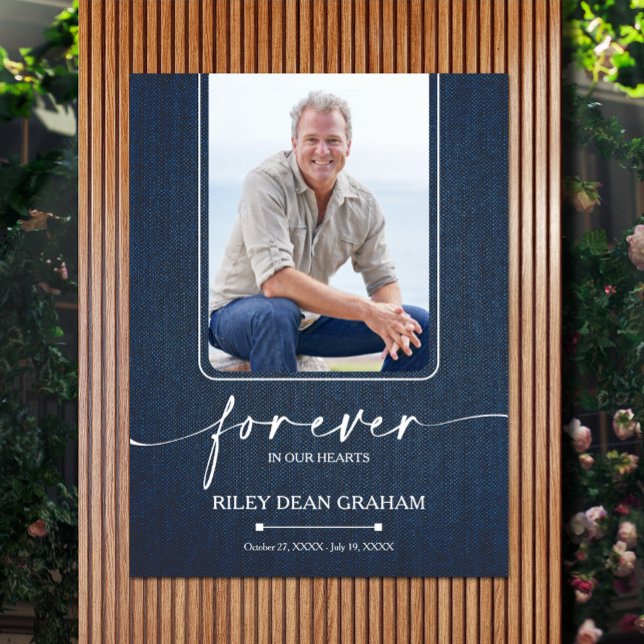 Simple Funeral Photo Sympathy Memorial Poster (Funeral photo memorial poster, PRINTED and/or INSTANT DOWNLOAD, choose your size when ordering)