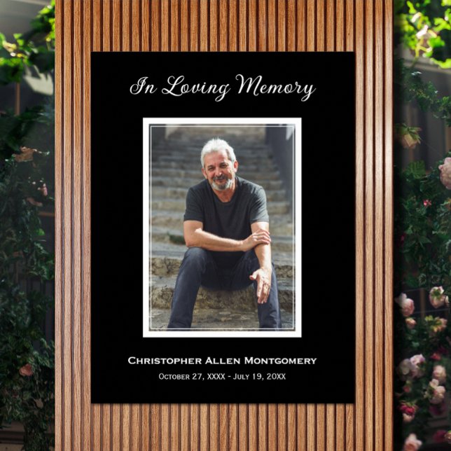 Simple Funeral Photo Sympathy Memorial Poster (Funeral photo memorial poster, PRINTED and/or INSTANT DOWNLOAD, choose your size when ordering)