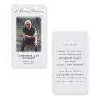 Simple Funeral Photo Sympathy Memorial Prayer Card