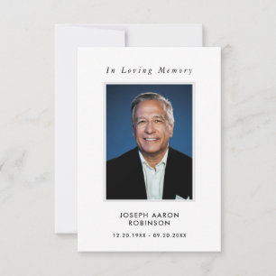 Simple Funeral Photo Sympathy Memorial Prayer Card