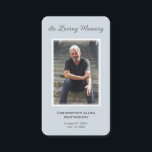 Simple Funeral Photo Sympathy Memorial Prayer Card<br><div class="desc">A simple pale blue memorial card features "In Loving Memory" with your loved one's photo,  name and birth-death dates,  and a poem or prayer on the back. Beautiful for a treasured keepsake,  funeral services,  and celebration of life memorial.</div>