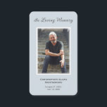 Simple Funeral Photo Sympathy Memorial Prayer Card<br><div class="desc">A simple pale blue memorial card features "In Loving Memory" with your loved one's photo,  name and birth-death dates,  and a poem or prayer on the back. Beautiful for a treasured keepsake,  funeral services,  and celebration of life memorial.</div>