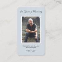 Simple Funeral Photo Sympathy Memorial Prayer Card