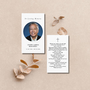 Simple Funeral Photo Sympathy Memorial Prayer Card