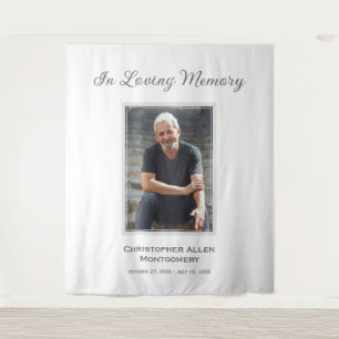 Simple Funeral Photo Sympathy Memorial Tapestry